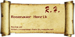 Rosenauer Henrik névjegykártya